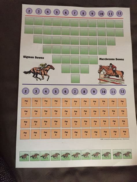Horse Race Dice Game Printable